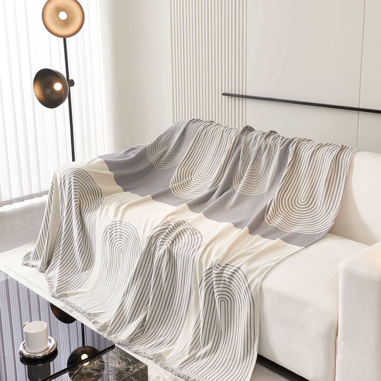 Capa de Sofá Chenille Comfort Pet Anti-Rugas Padrão Arcos Premium