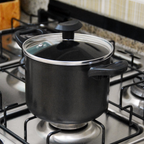 Caldeirão Antiaderente 16cm com Tampa de Vidro e Duas Alças