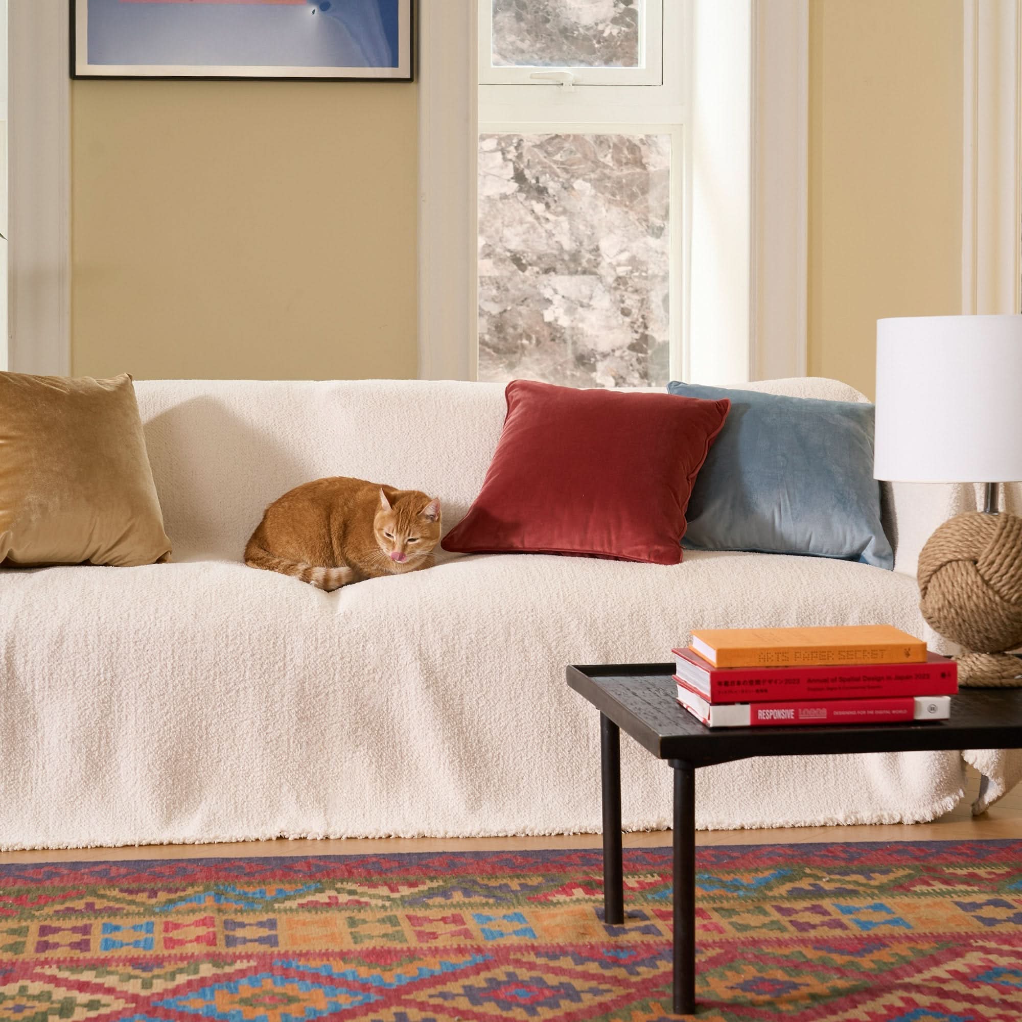 Capa de Sofá Chenille Inverno Aconchegante Pet-Friendly Anti-Rugas