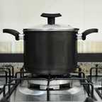 Caldeirão Antiaderente 16cm com Tampa de Vidro e Duas Alças