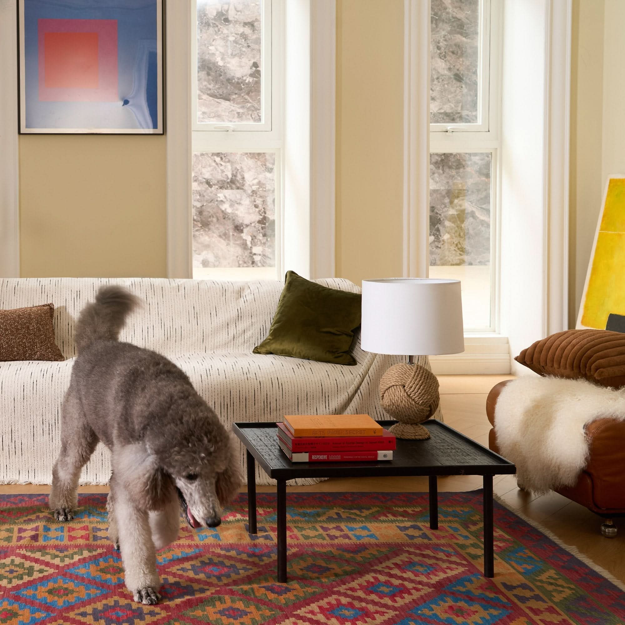 Capa de Sofá Chenille Jacquard Pet Anti-Arranhões Padrão Geométrico Premium