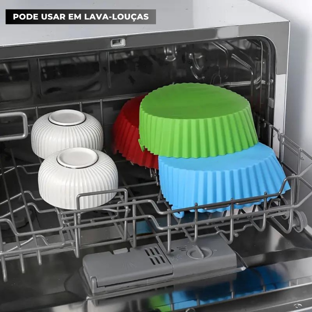 Kit 5 Formas de Silicone Air Fryer e Microondas - Entrega Grátis