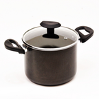 Caldeirão Antiaderente 16cm com Tampa de Vidro e Duas Alças