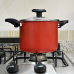 Caldeirão Antiaderente 16cm com Tampa de Vidro e Duas Alças