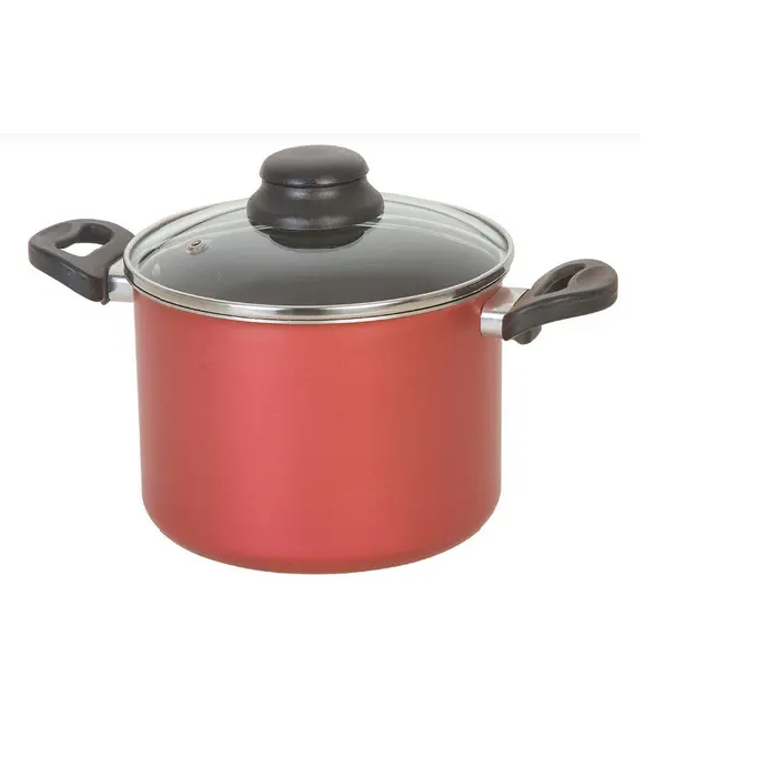 Caldeirão Antiaderente 16cm com Tampa de Vidro e Duas Alças