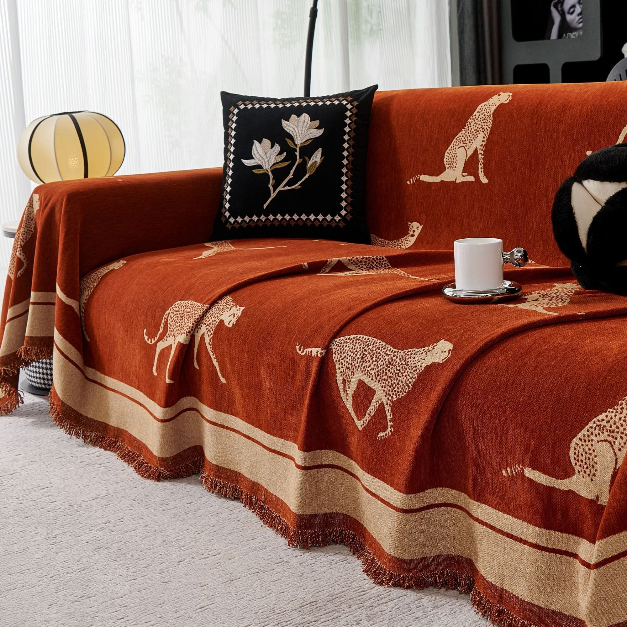 Capa de Sofá Anti Pets SafariLux™ | Design Leopardo Premium | Proteção Total 5 em 1