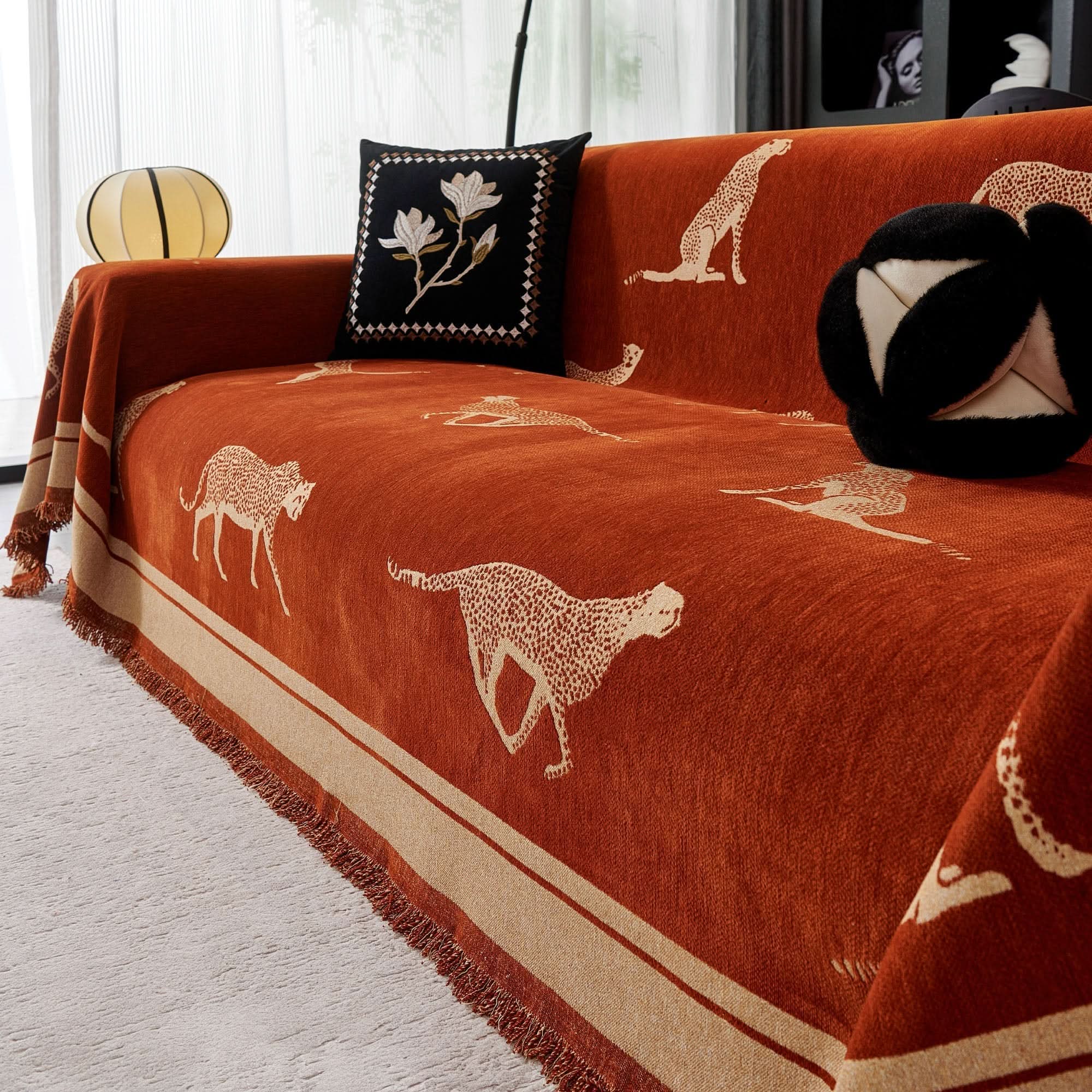 Capa de Sofá Anti Pets SafariLux™ | Design Leopardo Premium | Proteção Total 5 em 1