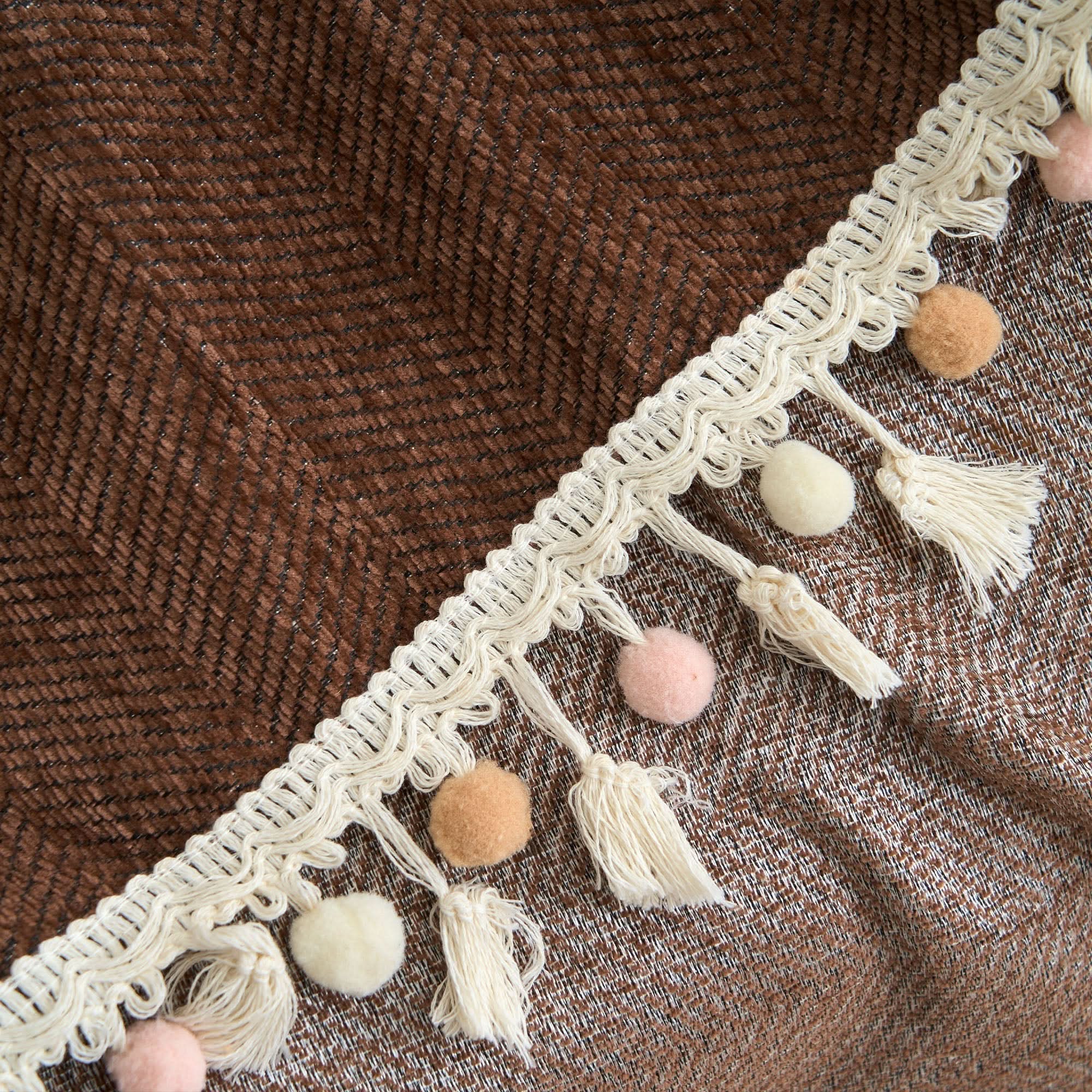 Capa de Sofá Espinha de Peixe com Franjas Pet-Friendly Estilo Boho Luxo