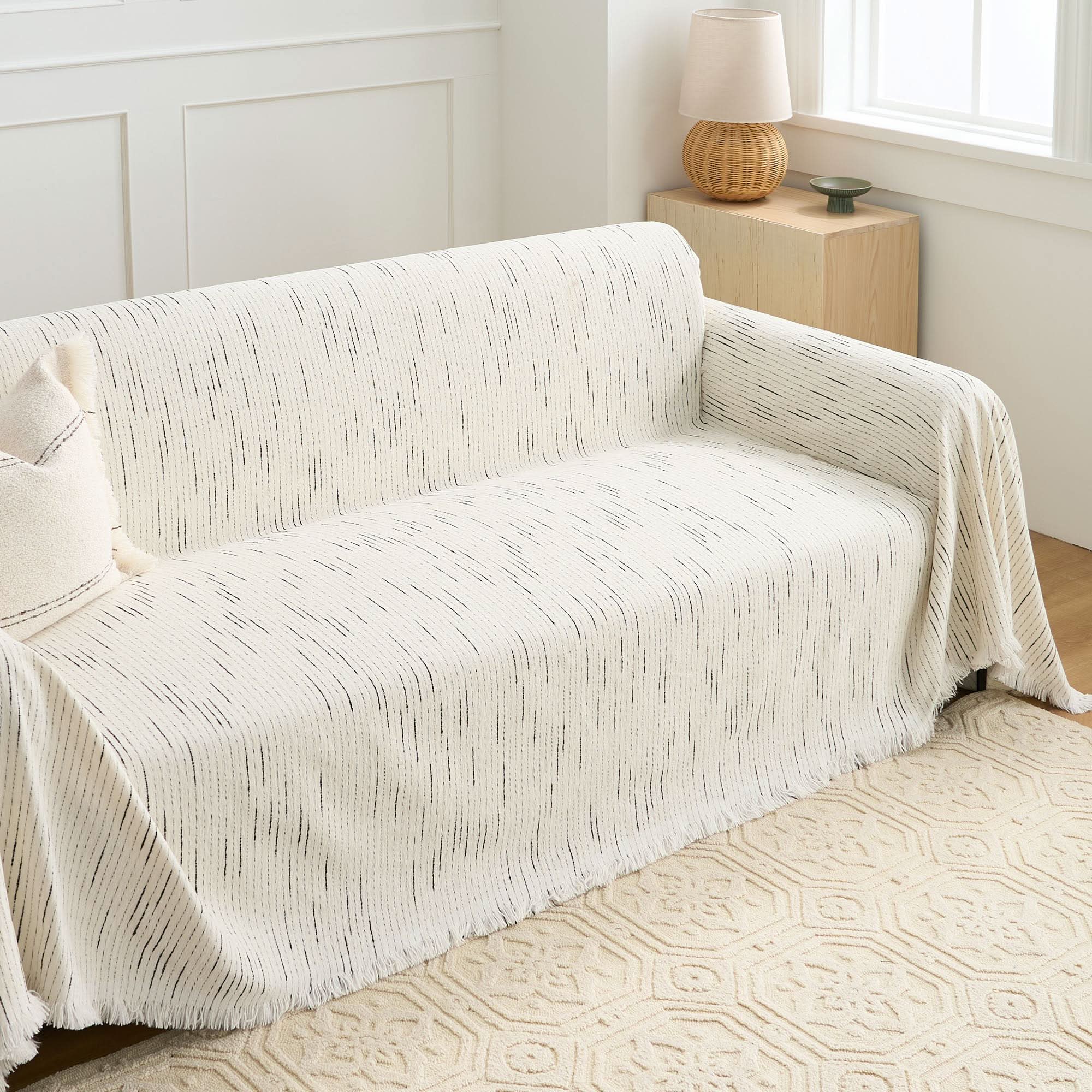 Capa de Sofá Chenille Jacquard Pet Anti-Arranhões Padrão Geométrico Premium