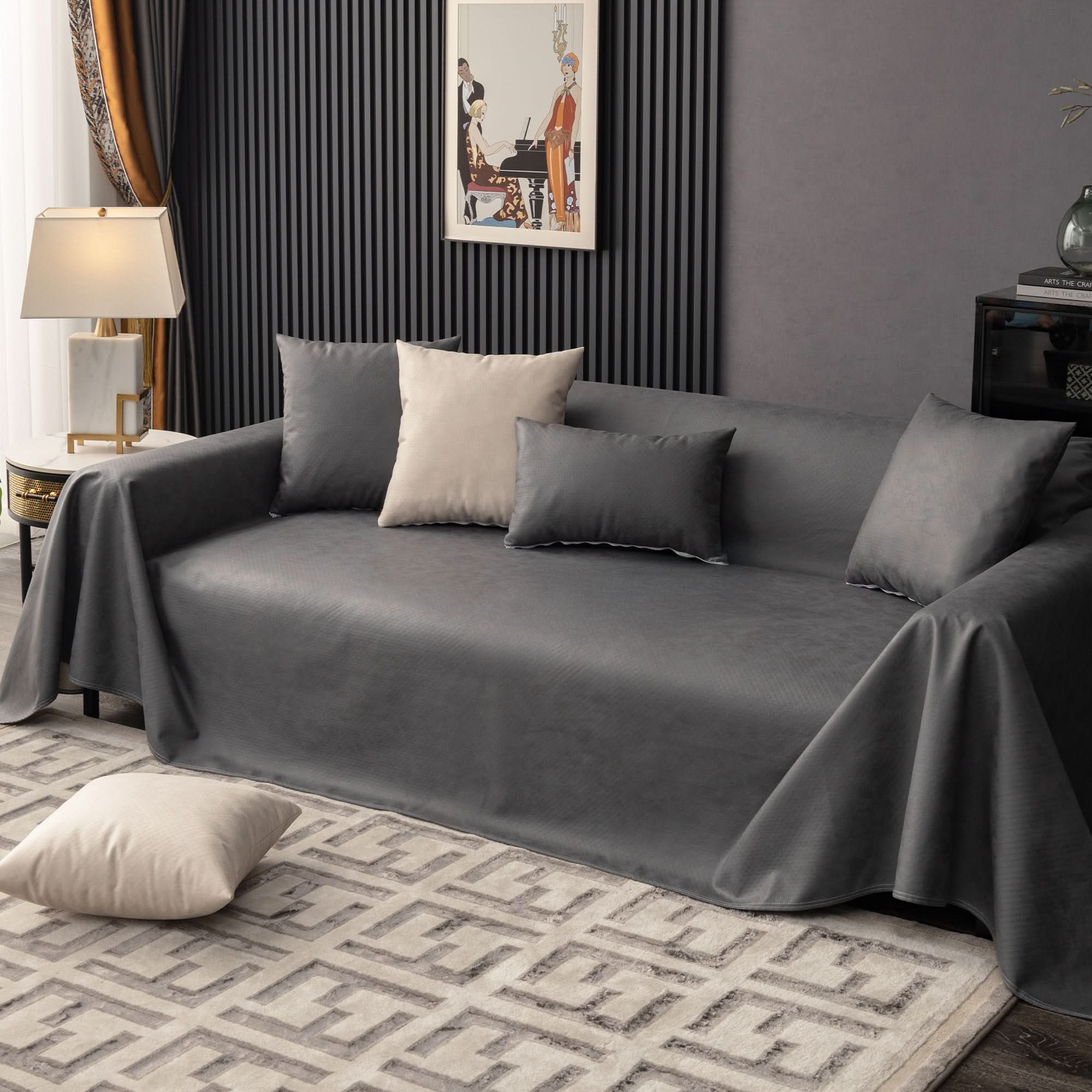 Capa de Sofá Impermeável Anti-Arranhões Antiderrapante 3 em 1 para Pets