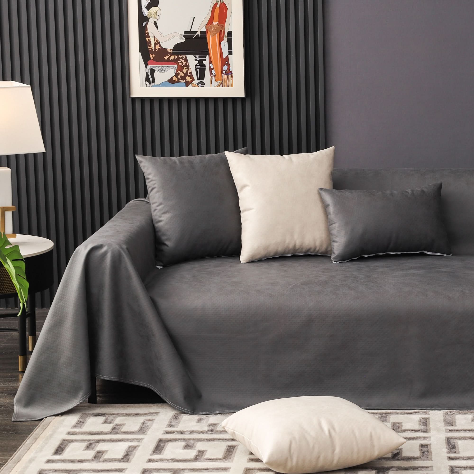 Capa de Sofá Impermeável Anti-Arranhões Antiderrapante 3 em 1 para Pets