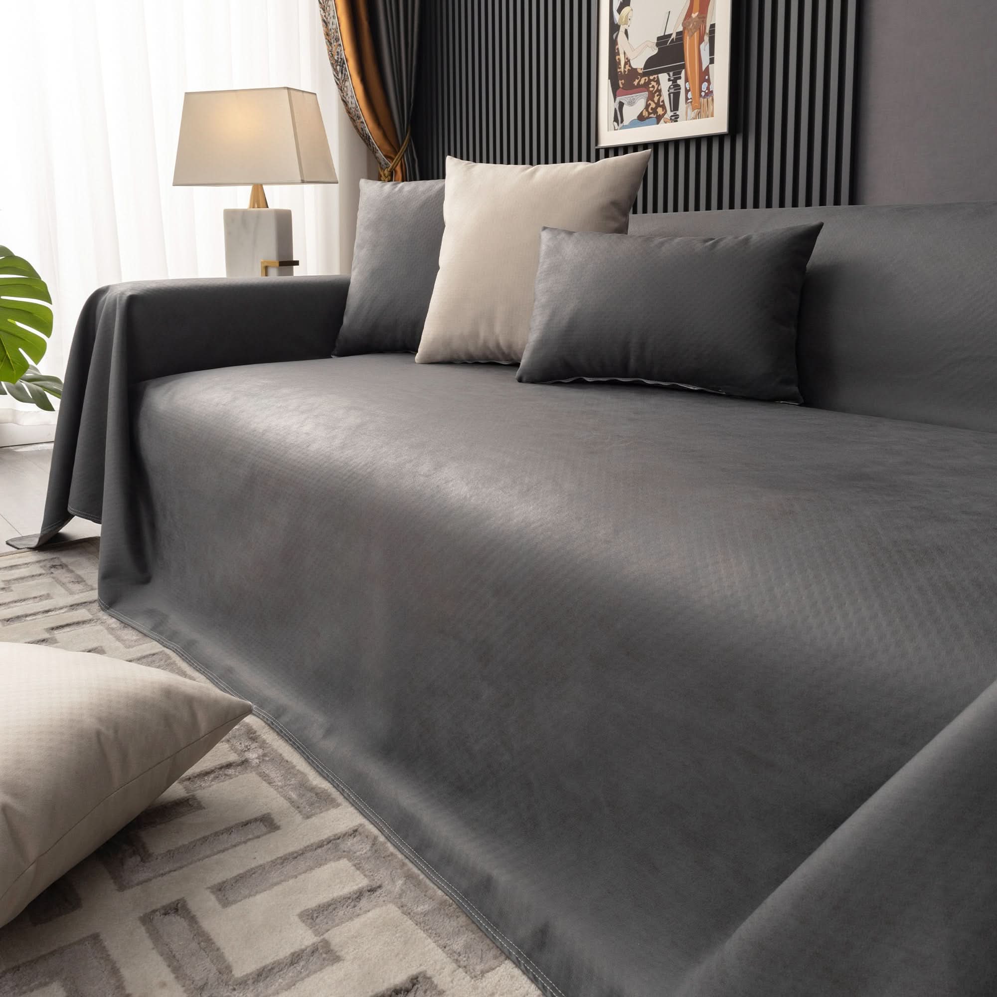 Capa de Sofá Impermeável Anti-Arranhões Antiderrapante 3 em 1 para Pets