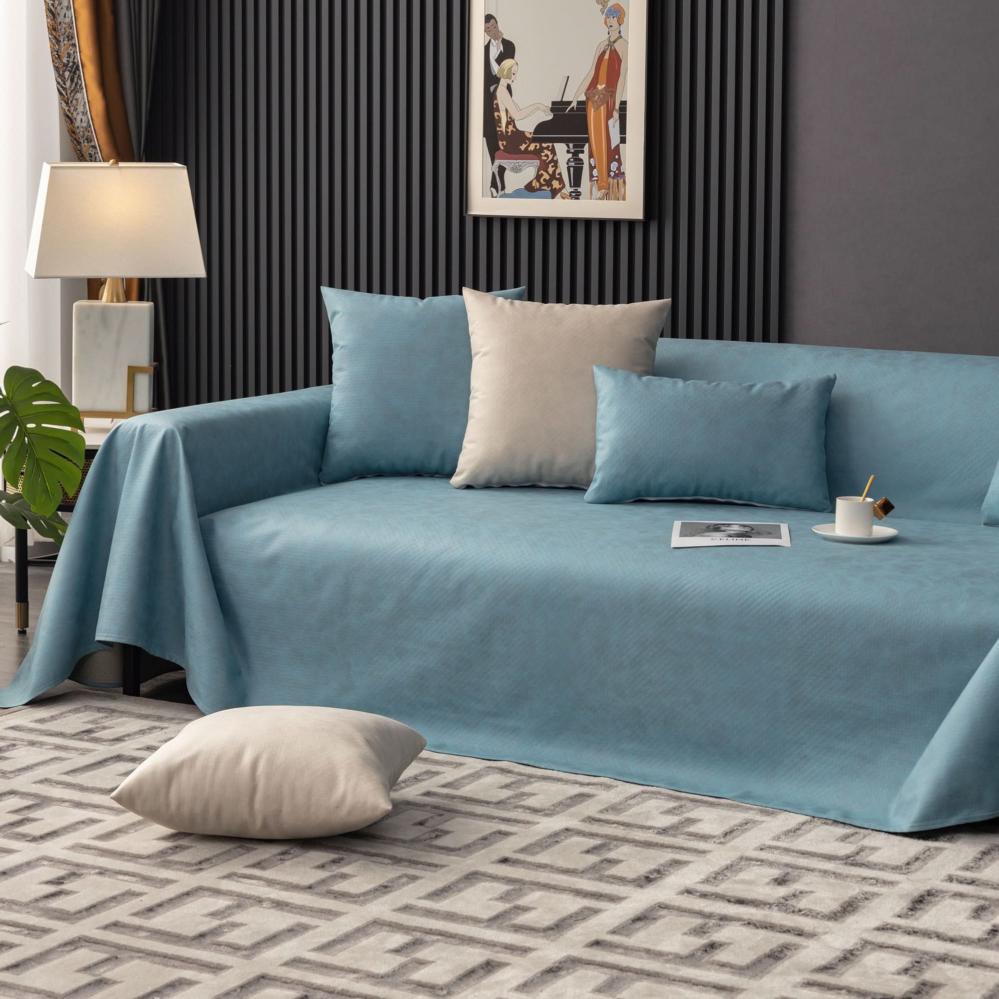 Capa de Sofá Impermeável Anti-Arranhões Antiderrapante 3 em 1 para Pets