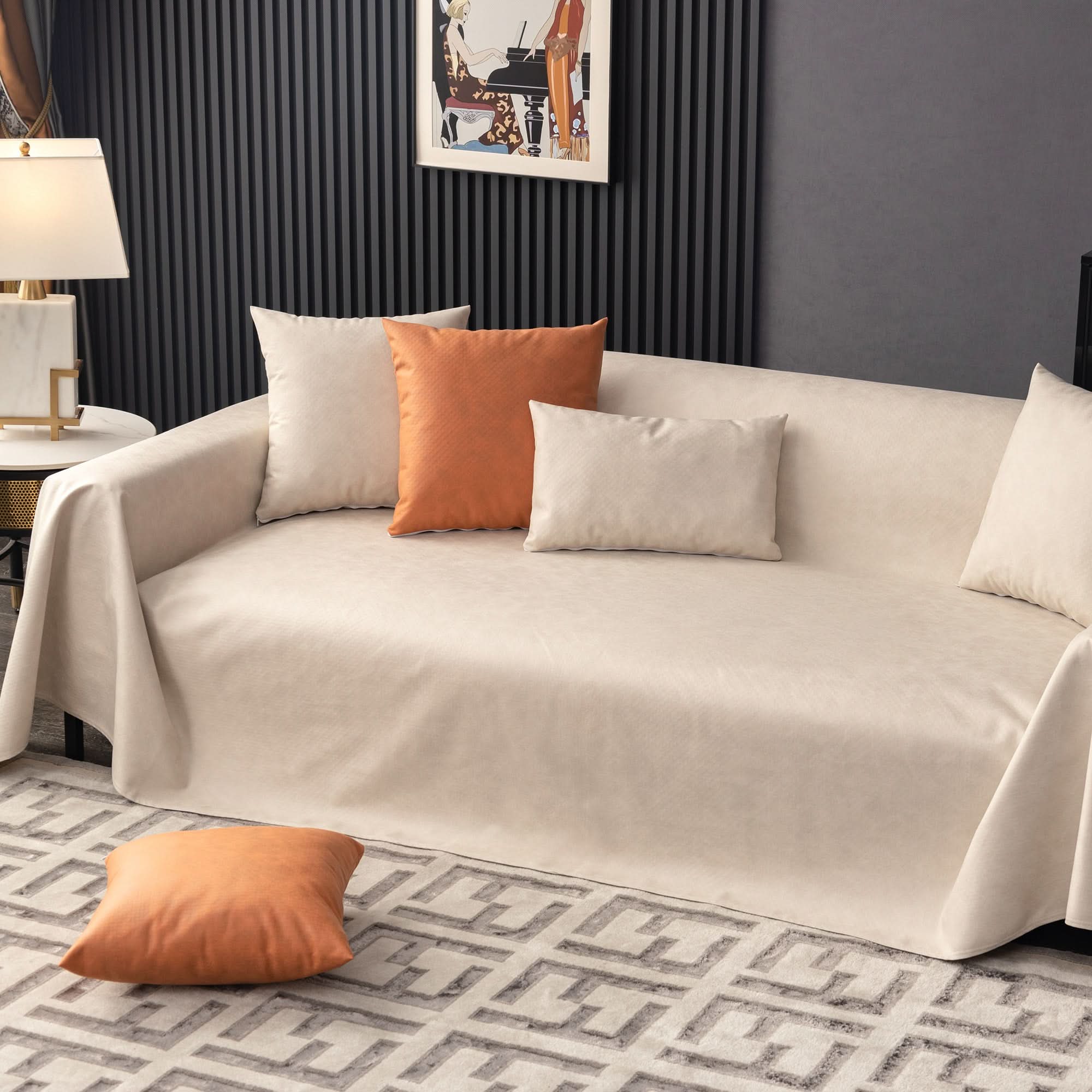 Capa de Sofá Impermeável Anti-Arranhões Antiderrapante 3 em 1 para Pets