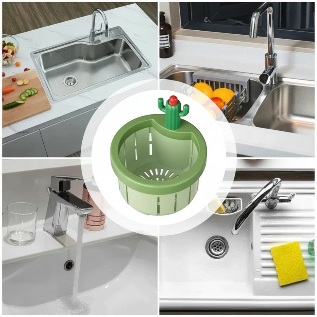 Cactus - Filtro Drenagem de Pia Com Botão Ejetor - Entrega Grátis