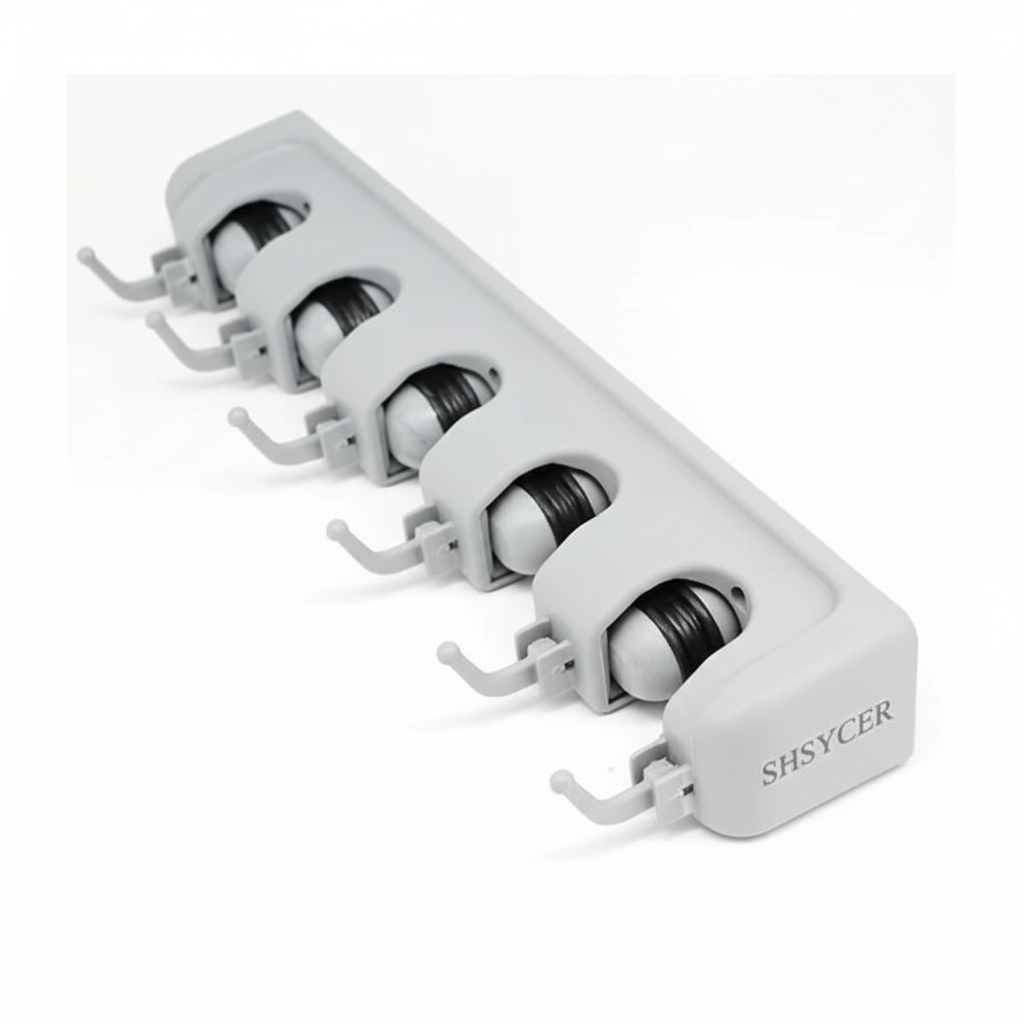 CleanHold — Organizador de Parede com 5 Lugares para Vassouras e Rodos com 6 Ganchos Adicionais - Entrega Grátis