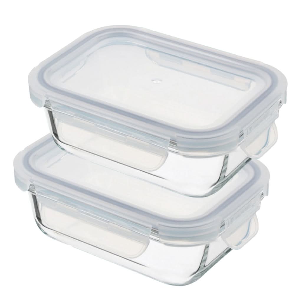 Conjunto 5 Potes Herméticos de Vidro com Tampa 4 Travas 640ml