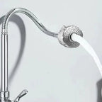 Torneira Inox Prata com Chuveiro e Rotação 360°