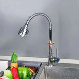 Torneira Inox Prata com Chuveiro e Rotação 360°