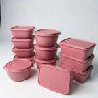 Kit 12 Potes Plástico 1 Litro com Tampa Hermética, Multiuso Cozinha, Marmita e Armazenamento de Alimentos