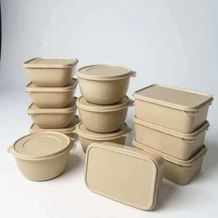 Kit 12 Potes Plástico 1 Litro com Tampa Hermética, Multiuso Cozinha, Marmita e Armazenamento de Alimentos