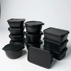 Kit 12 Potes Plástico 1 Litro com Tampa Hermética, Multiuso Cozinha, Marmita e Armazenamento de Alimentos