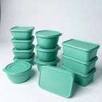 Kit 12 Potes Plástico 1 Litro com Tampa Hermética, Multiuso Cozinha, Marmita e Armazenamento de Alimentos