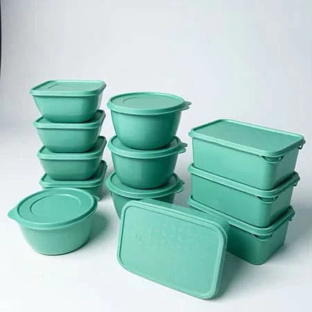 Kit 12 Potes Plástico 1 Litro com Tampa Hermética, Multiuso Cozinha, Marmita e Armazenamento de Alimentos