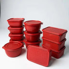 Kit 12 Potes Plástico 1 Litro com Tampa Hermética, Multiuso Cozinha, Marmita e Armazenamento de Alimentos