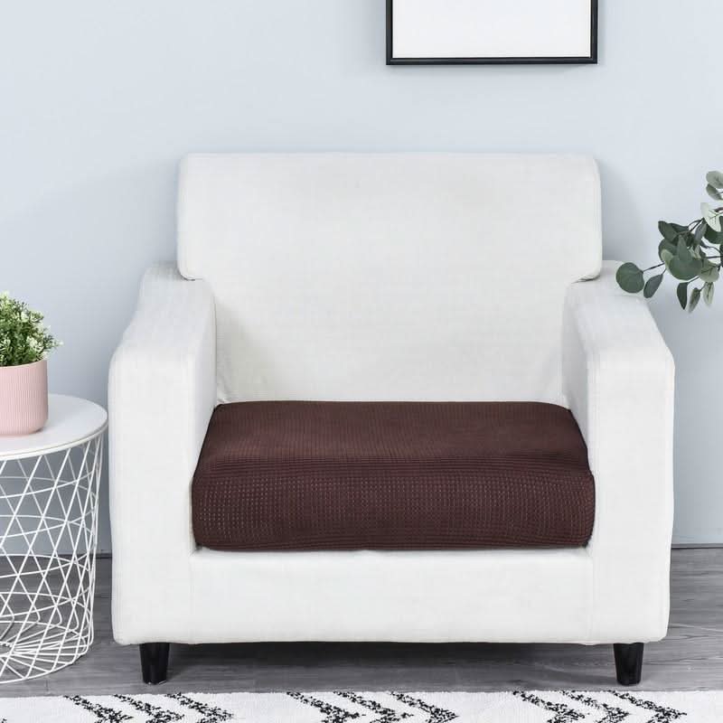 Capa Assento Sofá Jacquard Marrom | Proteção Elástica Pernambuco