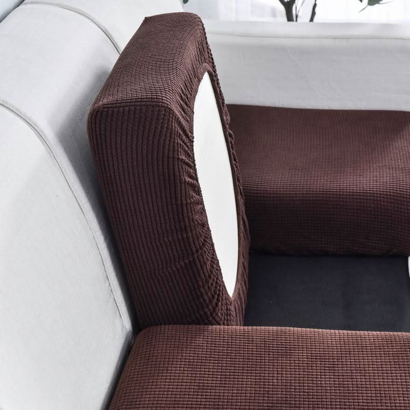 Capa Assento Sofá Jacquard Marrom | Proteção Elástica Pernambuco