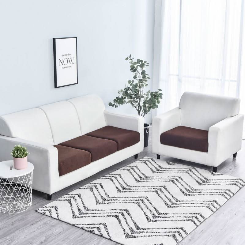 Capa Assento Sofá Jacquard Marrom | Proteção Elástica Pernambuco