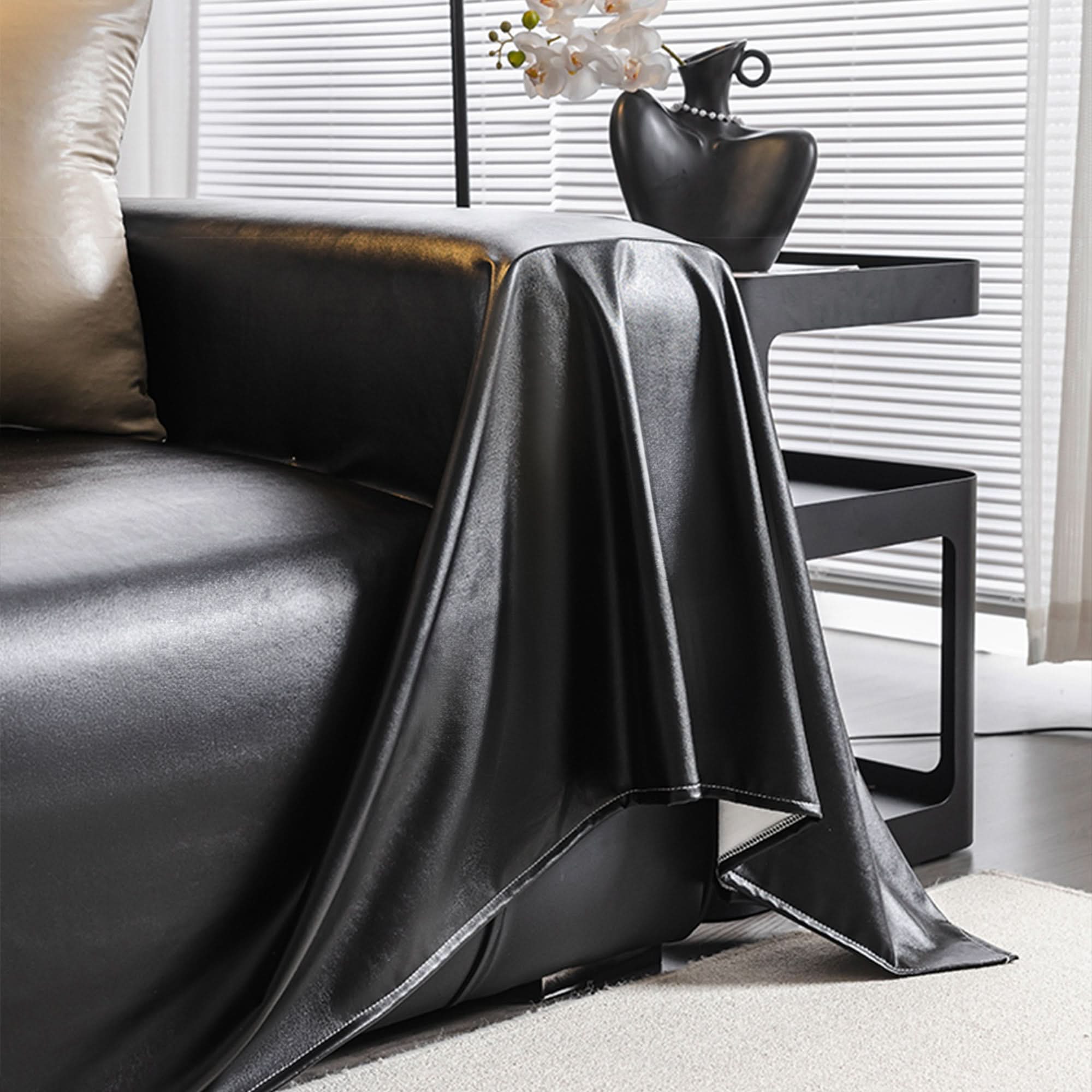 Capa de Sofá Couro Sintético Premium Anti-Arranhões Repelente de Pelos