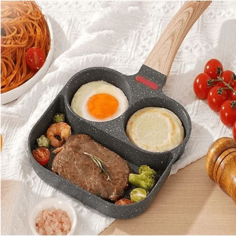 Frigideira Antiaderente 3 em 1 com Divisórias