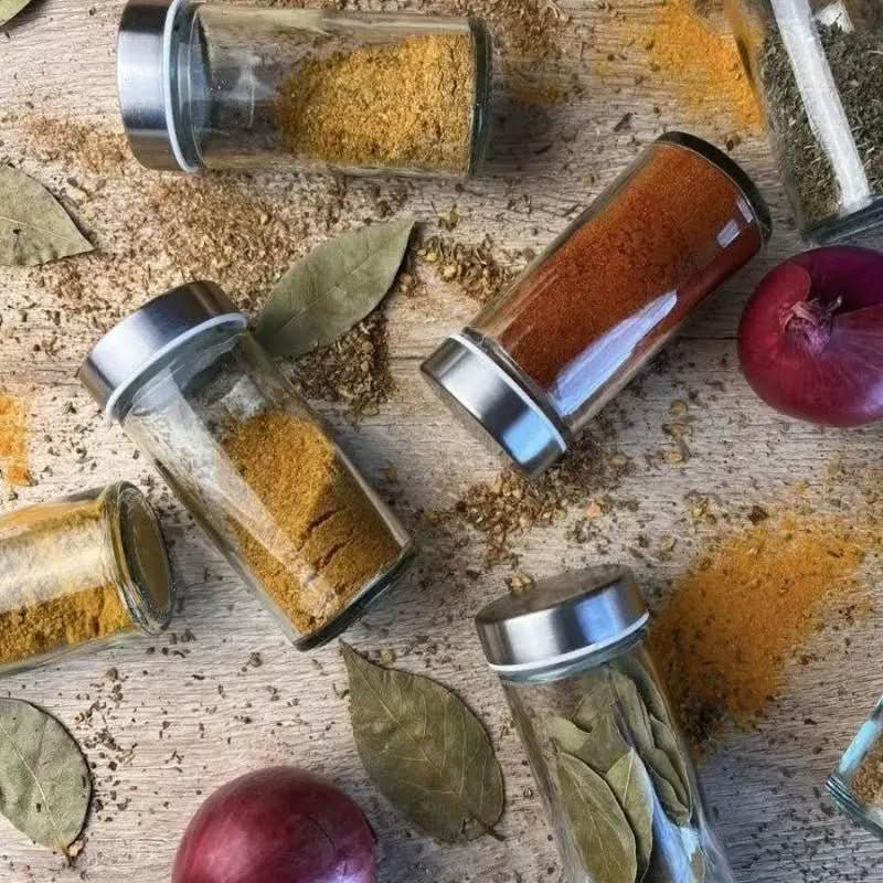 Porta Temperos e Condimentos Giratório em Inox + Caneta e Adesivo - Entrega Grátis