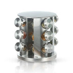 Porta Temperos e Condimentos Giratório em Inox + Caneta e Adesivo - Entrega Grátis