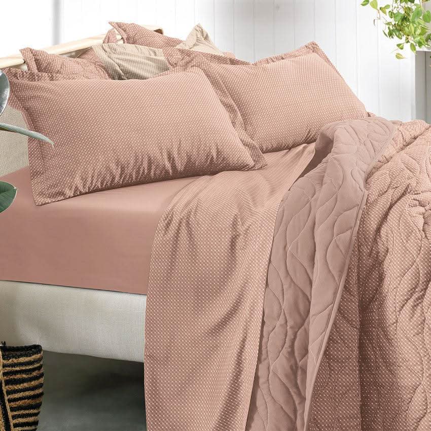 Jogo de Cama Altenburg Toque Acetinado Slim Rosa 4 Peças - Casal