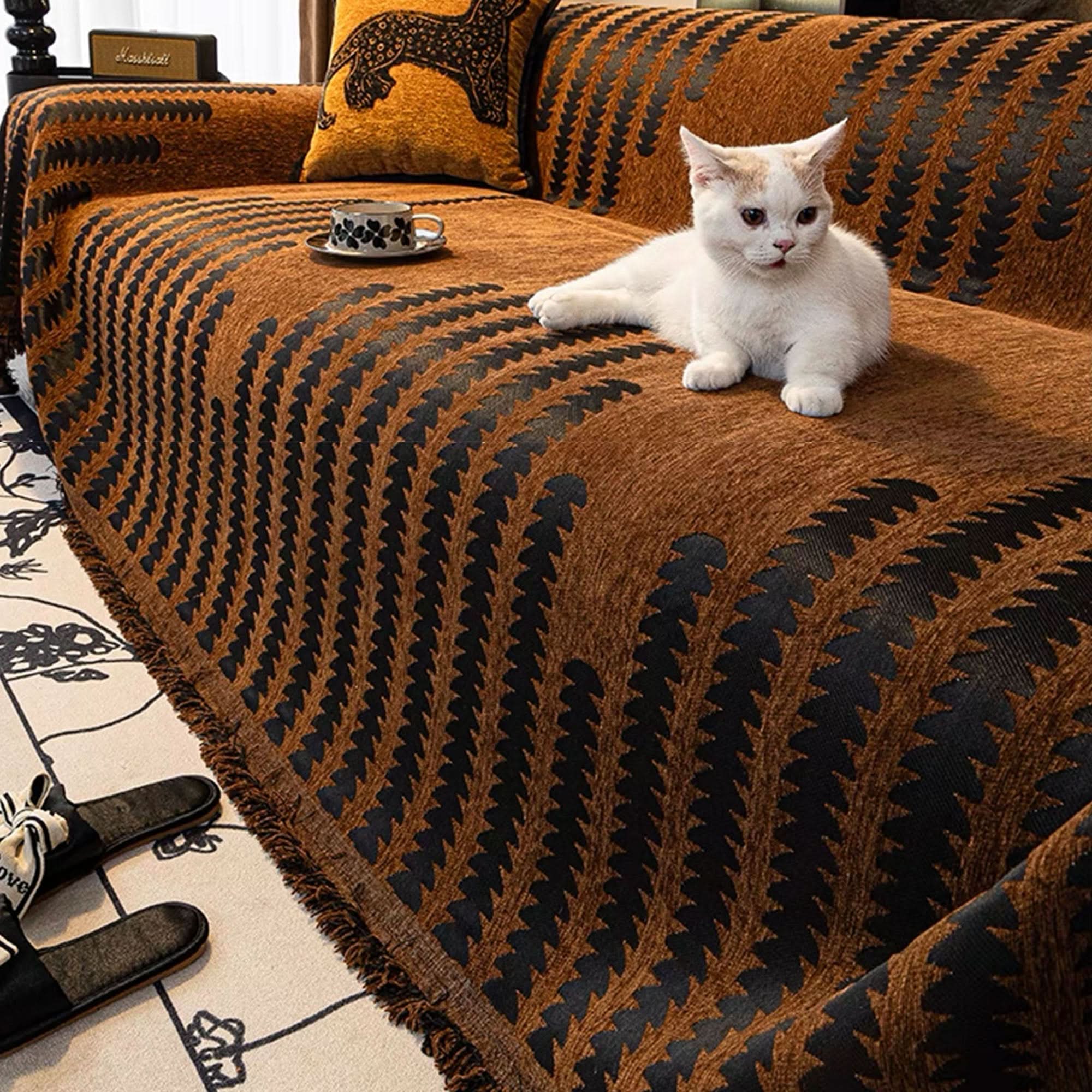 Capa de Sofá Elegante Anti-Arranhões Anti-Bolinhas Padrão Tribal Pet