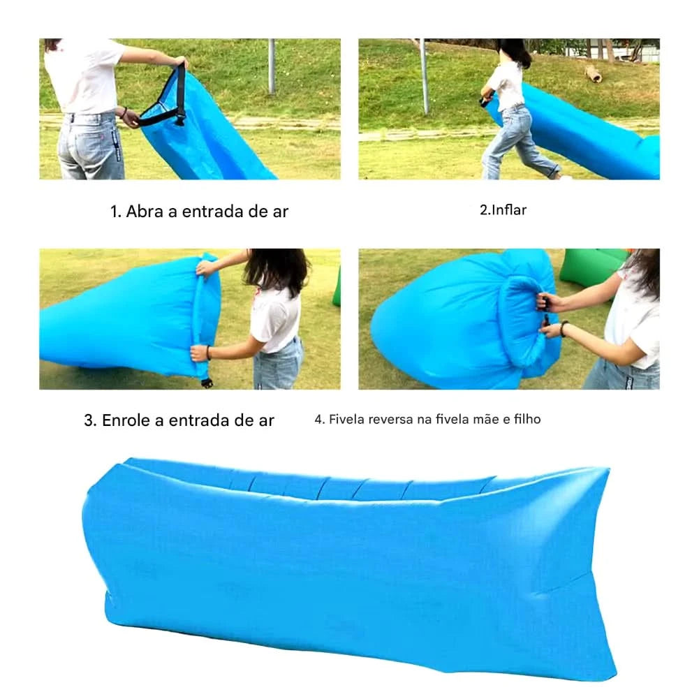 Sofá de Ar Inflável Portátil para Área Externa